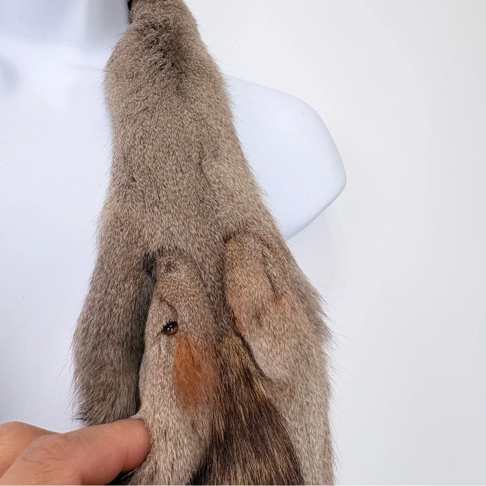 VTG‎ 30’s Italy Fareris 6 Pelts Full Body Real Minks Scarf Pastel Size 44x5.5”